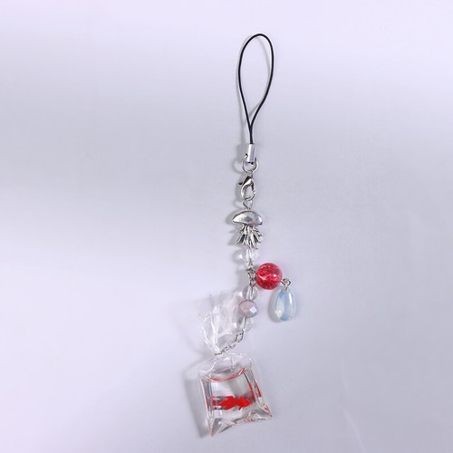 Fishy Keychain Y2K Handmade Cute Fish Keychain Lanyard Cartoon Phones Chain - 第 14/14 張圖片