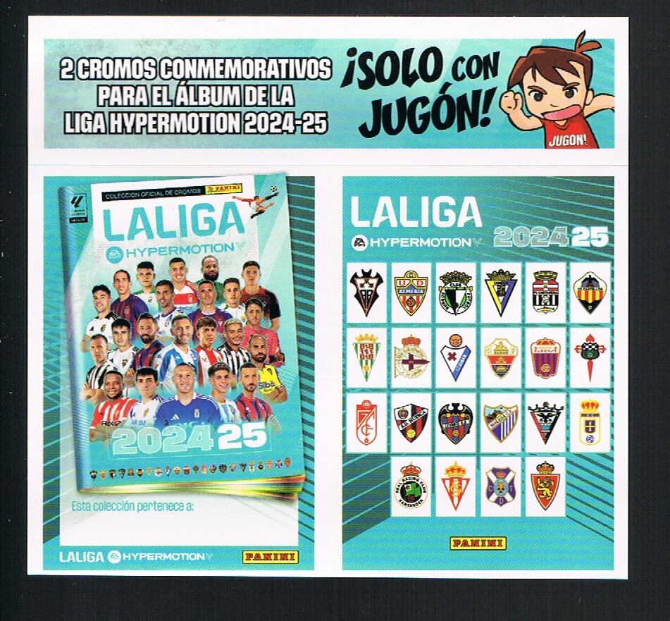 Panini Pegatinas LALIGA HYPERMOTION 2024-2025 – Caja De 50 Sobres Con 400 Cromos, Colección Oficial De 528 Cromos Con Jugadores Y Escudos