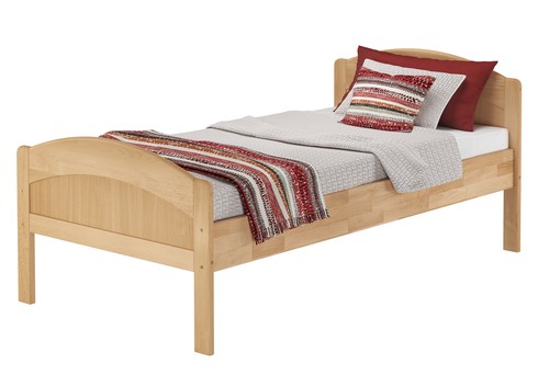 Letto classico in Faggio massello 90x200 con doghe rigide di legno 60.75-09 - Foto 2 di 6