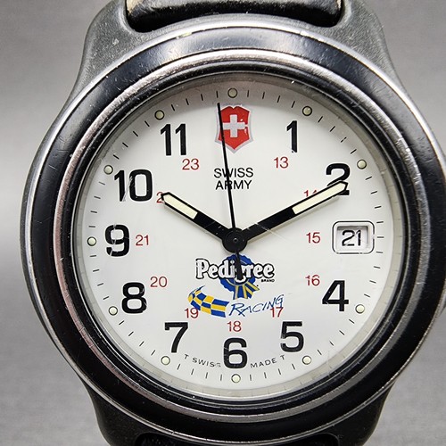 Victorinox Swiss Army Watch Men 39mm White Dial Black Tone Round New Battery - Picture 2 of 11