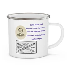 The First Ballpoint Pen Camping Coffee Mug Stainless Steel Camping Mug 12 oz