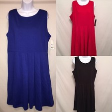 George women's sleeveless ponte dress front pleated S, L, or 2XL color option 