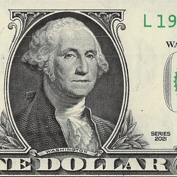 1987 1700 Tombstone Year Date Note Fancy Serial Number One Dollar Bill CRISP UNC - Image 2 of 4