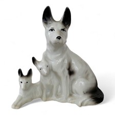 Vintage German Shepherd Mother  Puppies Porcelain Dog Figurine Made in Japan