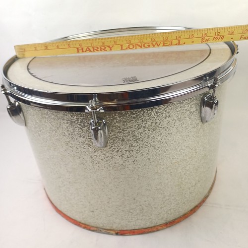 Slingerland 12x18" 3-lagig Silber Glitzer Verpackung Konzert Tom Drum Marsch Quad/Bass - Bild 11 von 11