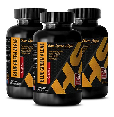 Fat burner organic BLUE GREEN ALGAE immune support formula 3 Bottles 180 Capsule