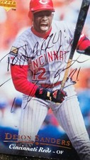 Deion Sanders autographed 1995 Upper Deck baseball card #170