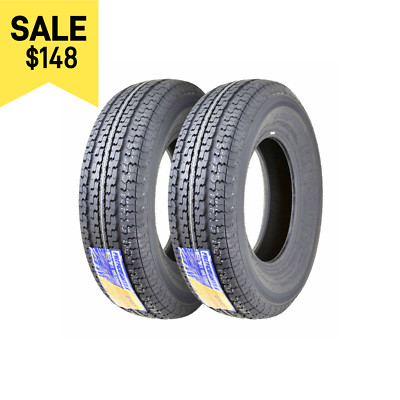 2 ST225/75R15 Free Country Trailer Tires 225 75 15 Radial 10PR LRE w/Scuff Guard