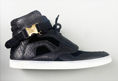 New Authentic LOUIS VUITTON Slipstream Women's Sneaker Boot Python Black 10US