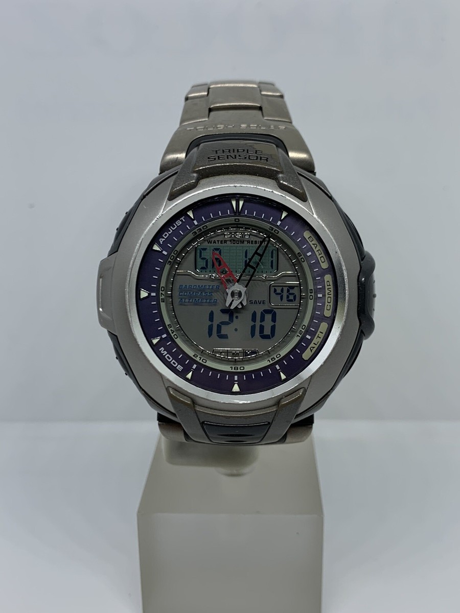 Vintage Casio ProTrak PRG-60T Solar Watch Triple Sensor Alti Vintage Casio ProTrak PRG-60T Solar Watch Triple Sensor Alti