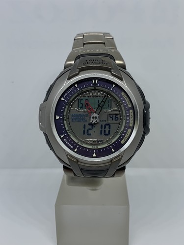 Vintage Casio ProTrak PRG-60T Solar Watch Triple Sensor Alti-Baro Compass  Thermo | eBay