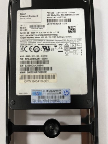 M0T65B HP StoreServ 2000 3.84TB 12G 2.5 3PAR SAS SSD - Picture 1 of 2