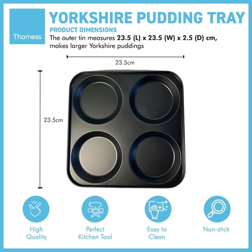 Yorkshire Puddingformen Antihaft | Backblech für 4 Yorkshire Puddings - Bild 4 von 7