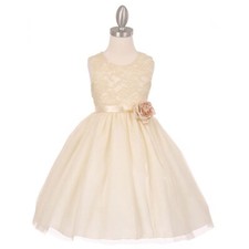 IVORY Size 4 Flower Girl Dress Special Occasions Bridesmaid Birthday Party