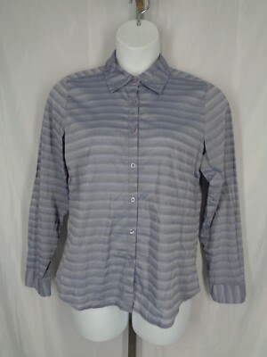 Sundance Semi Sheer Stripe Button Shirt Size 10