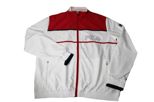 T) Herren Jacke Trainingsjacke Sportjacke Tennis Weiss ROT Fila Frankie 52 /-image