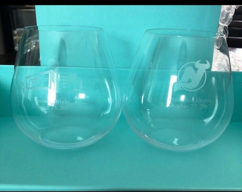 2007 New Jersey Devils Opening Night 🏒 Tiffany Glasses Set Of 2 - Bon Jovi - 第 1/4 張圖片