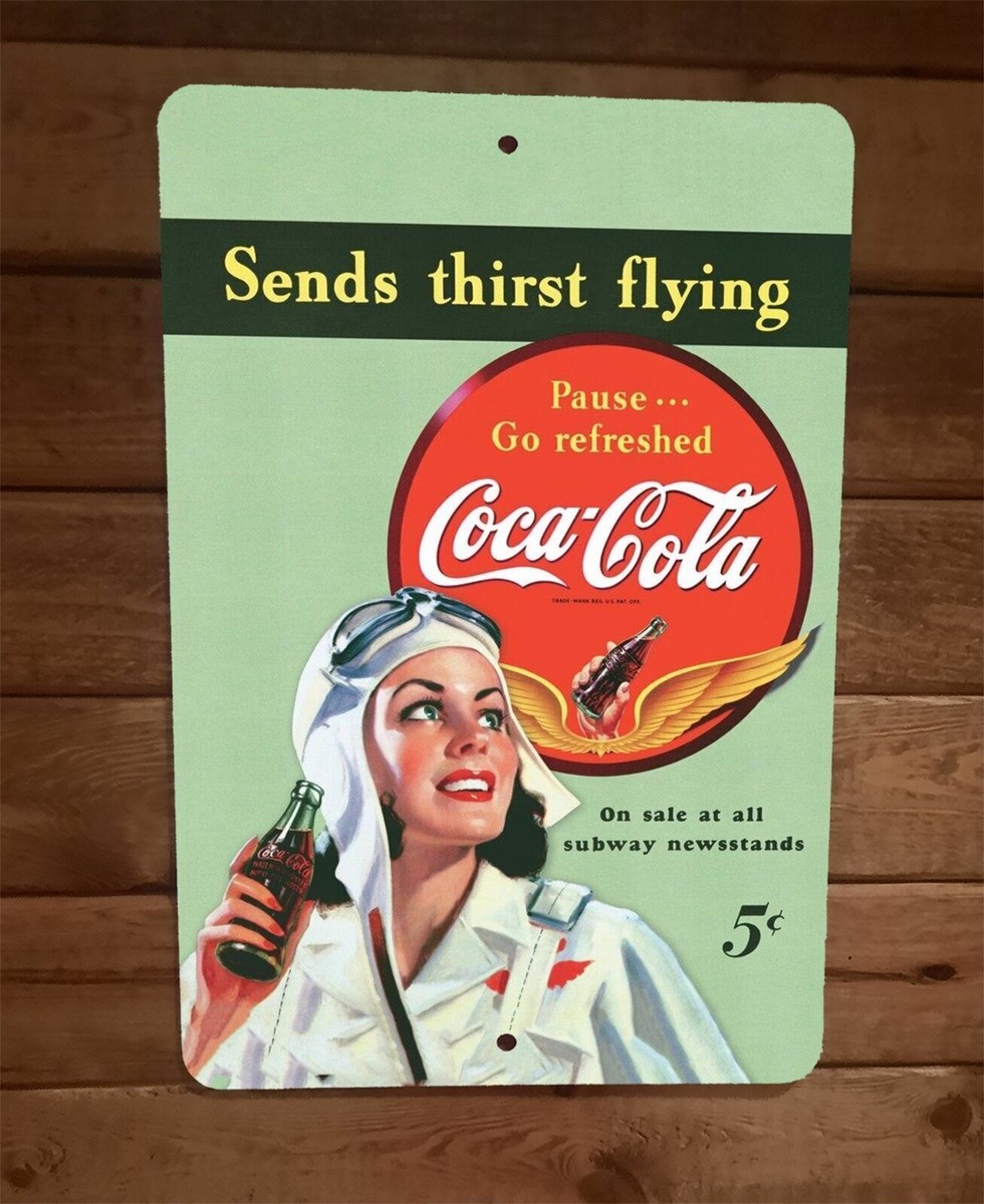 Vintage Look Sends Thirst Flying Coca Cola Pinup Girl 8x12 Metal