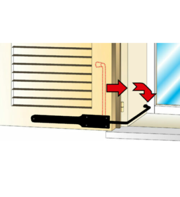 Fermaimposta Ferro Fermapersiana Piemonte Con Molla Inox, Nero | Per Bloccare Persiane E Imposte, Dimensioni 25x16 Cm Pali In Ferro Per Recinzione - Foto 2