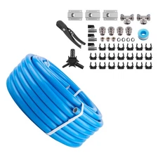 Compressed Air Line System Master Shop Piping Kit Bendable Tubing 3/4 inch Blue