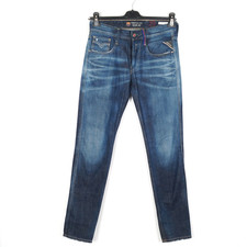REPLAY ANBASS Men's Jeans Size W29 L32 Slim Fit Cotton Blue Zip Fly Tapered