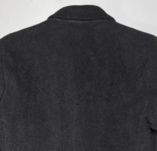 Vintage Stafford Executive Single Breast Black Overcoat Sz 38 Cashmere Wool EUC image 16