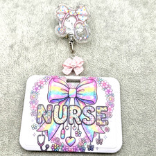 Nurse Stethoscope Retractable Reel WITH Badge Card ID Holder Belt Clip Case