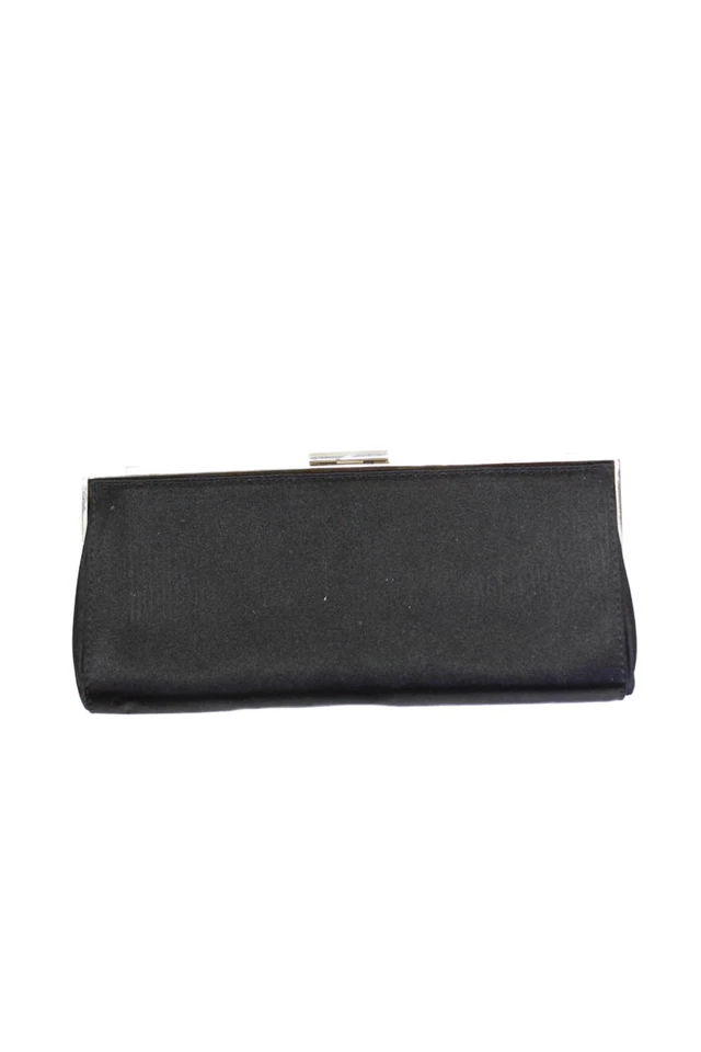 Bolso de mano Badgley Mischka para mujer satinado con bloqueo a presión negro Foto 2 de 4