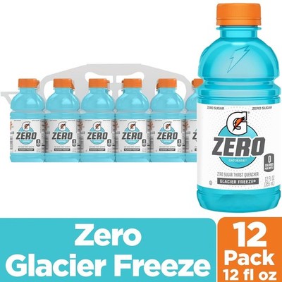 Gatorade Thirst Quencher Zero Sugar Sports Drink, Glacier Freeze, 12oz Bottles,