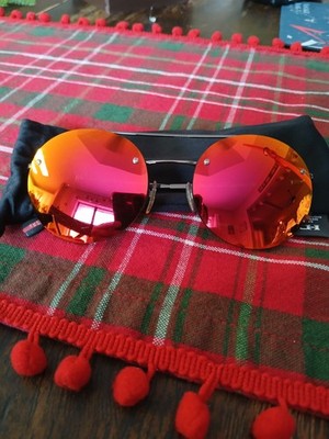 PRADA Linea Rossa Sunglasses Black Rubber/Mirror Orange