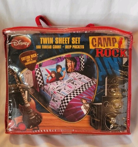 Disney Camp Rock Twin Sheet Set 180 Thread Count Deep Pockets Jonas Brothers - Picture 2 of 12