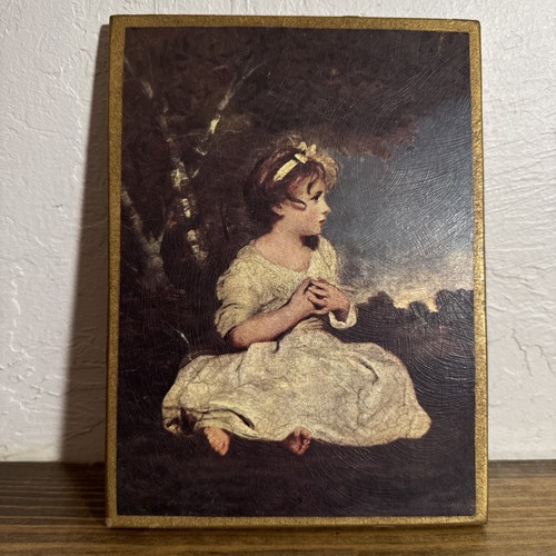 Vintage The Age of Innocence by Joshua Reynolds Small Wood Plaque Print 5x7 - Picture 8 of 8