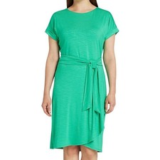 Chaps Women's Crewneck Knit Dress, Green, NWT, Size XXL