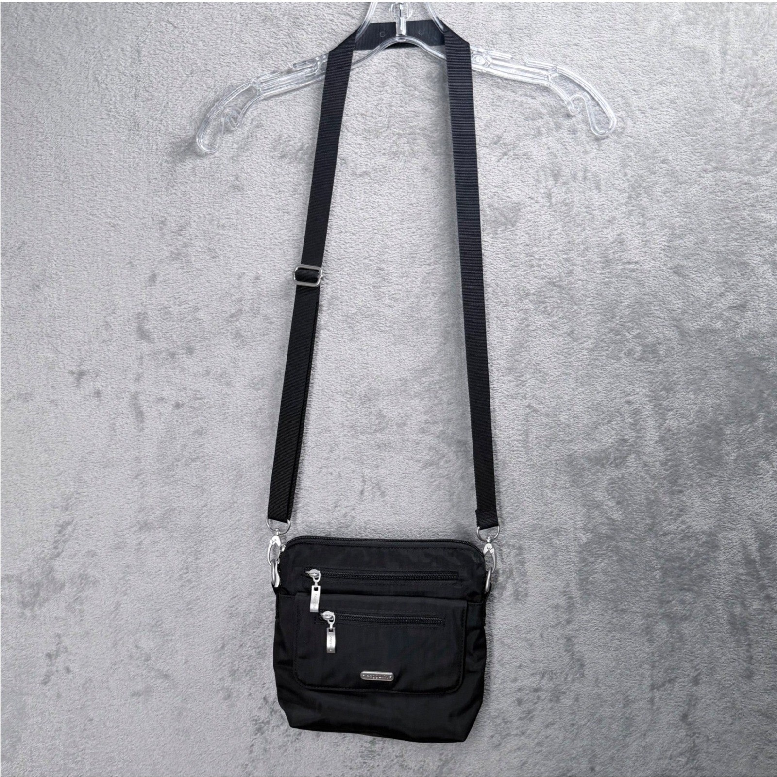 Baggallini RFID Journey Crossbody Bag Small Black Nylon Multi-Pocket Travel