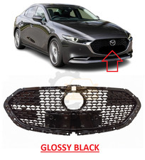 NEW FOR MAZDA 3 2019-2025 FRONT BUMPER CENTRE GRILLE GLOSSY BLACK