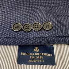Brooks Brothers Explorer Suit Mens 42R 35 x 28 Navy Blue Wool Hopsack Regent Fit