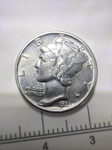 full split bands - FSB 1935 Mercury Dime ~~ 90% Silver Uncirculated