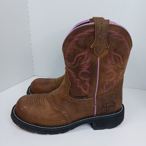 Justin Original Work Boots Gypsy Wanette 8 Inch Steel Toe Boot Women's Size 11 B - Picture 15 of 23