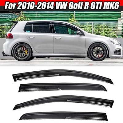 For 2010-2014 VW Golf R GTI MK6 3D Wavy Mugen Style Window Visor Rain Guards