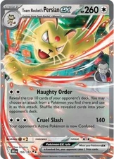TEAM ROCKET'S PERSIAN EX 150/182 DESTINED RIVALS POKEMON (DOUBLE RARE, NM)