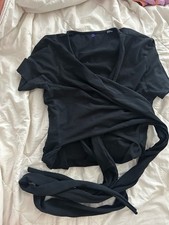 Seraphine Maternity M Black Wrap Short Sleeve Top