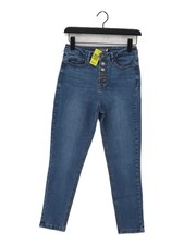Mint Velvet Women's Jeans UK 10 Blue Cotton with Polyester, Elastane Cropped