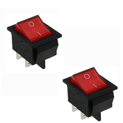 Ghsretore 2pcs Red Light 4 Pin DPST ON/Off Snap in Rocker Switch 4 Pins 2... 