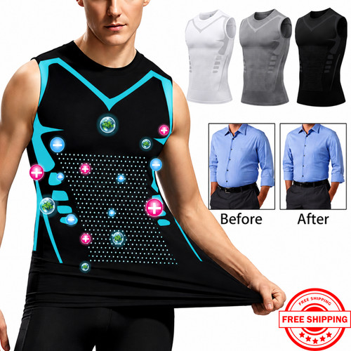 Men's Compression Shirt Slim Fit Shapewear Tank Top Sleeveless Workout Gym Vest