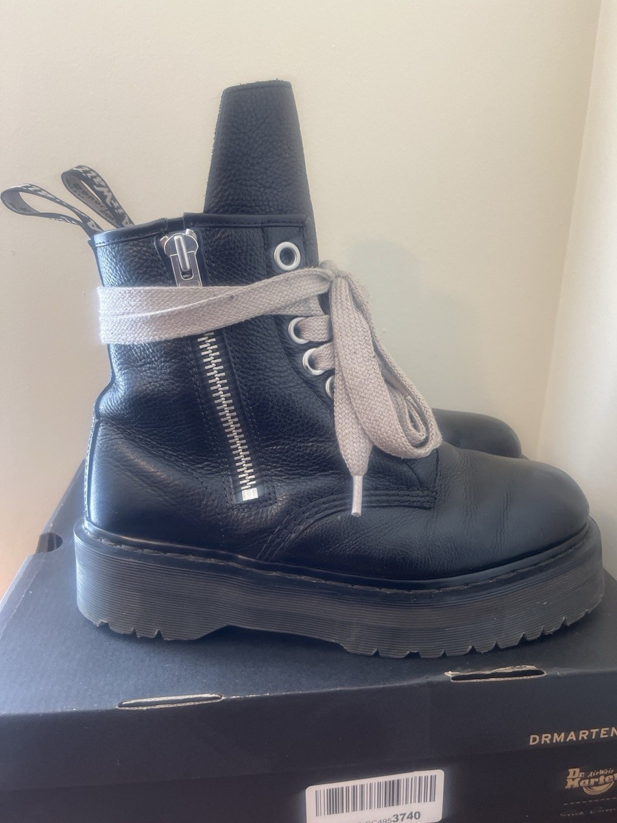 Dr. Martens 1460 Quad RO Rick Owens Black Leather Platform Lace Up