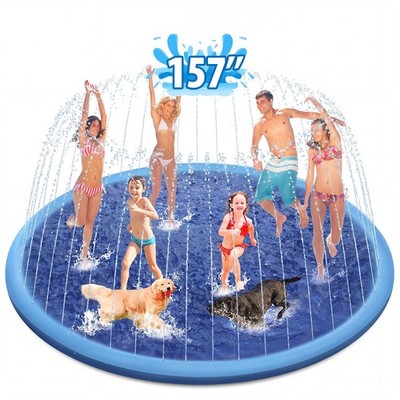 Raxurt Splash Pad for Kids and Dogs, 157'' Super Large Anti-Slip Sprinkler Baby
