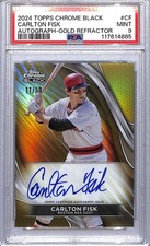 2023 Topps Chrome Black Gold #CBA-CF Carlton Fisk PSA 9 MINT Auto 11/50 Red Sox 