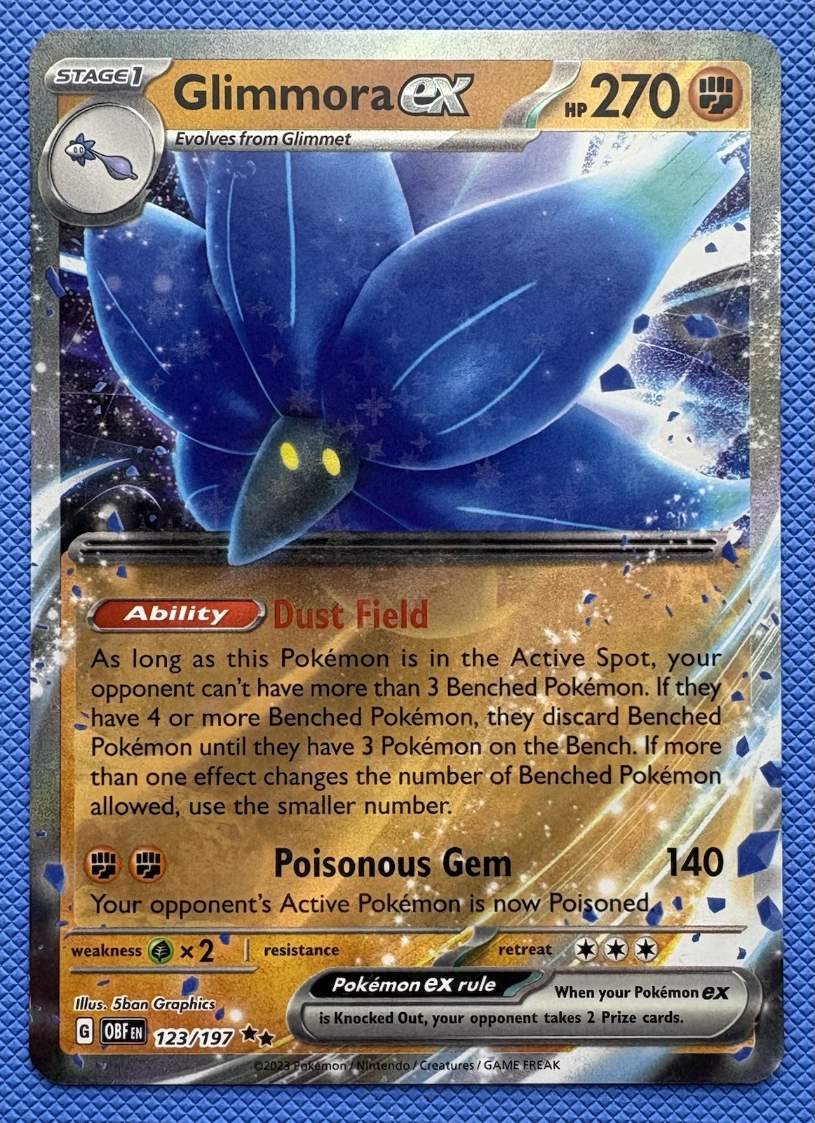 Glimmora ex 123/197 SV03: Obsidian Flames Double Rare Holo English 2023