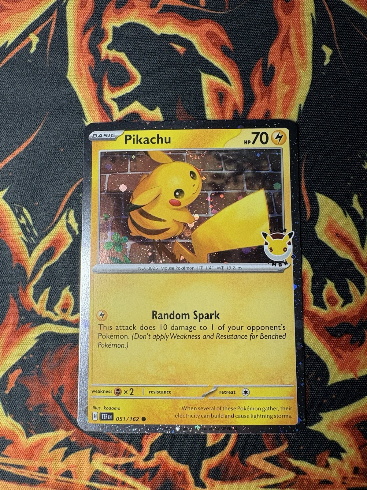 Pikachu #51 Stamped Holo Promo Pokemon Day 30th Anniversary 