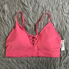 No Boundaries Seamless Strappy Cami Bra Womens Size Large Pink Wireless Bralette